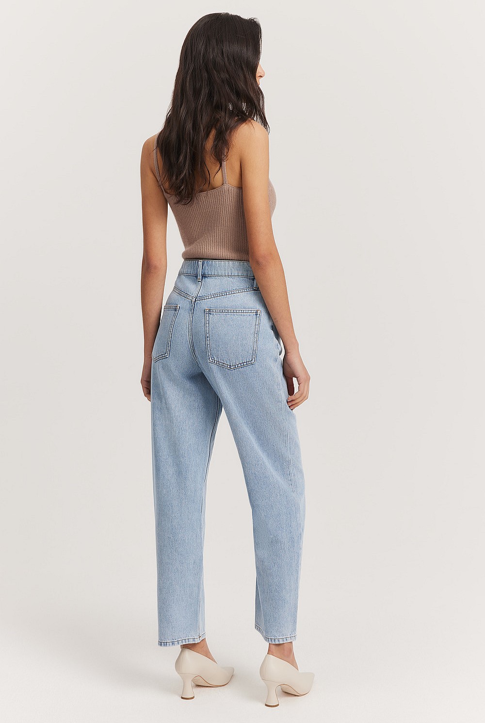 Cotton Blend High Rise Relaxed Fit Jean