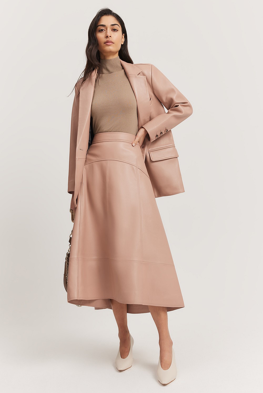 Leather A-Line Skirt