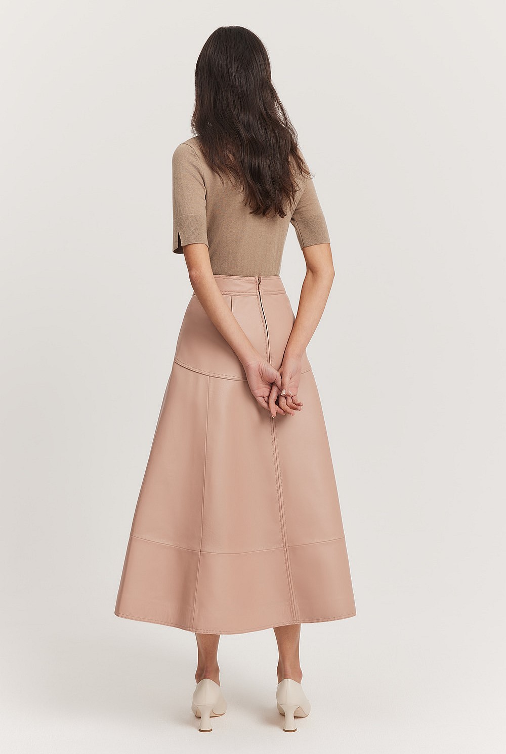 Leather A-Line Skirt