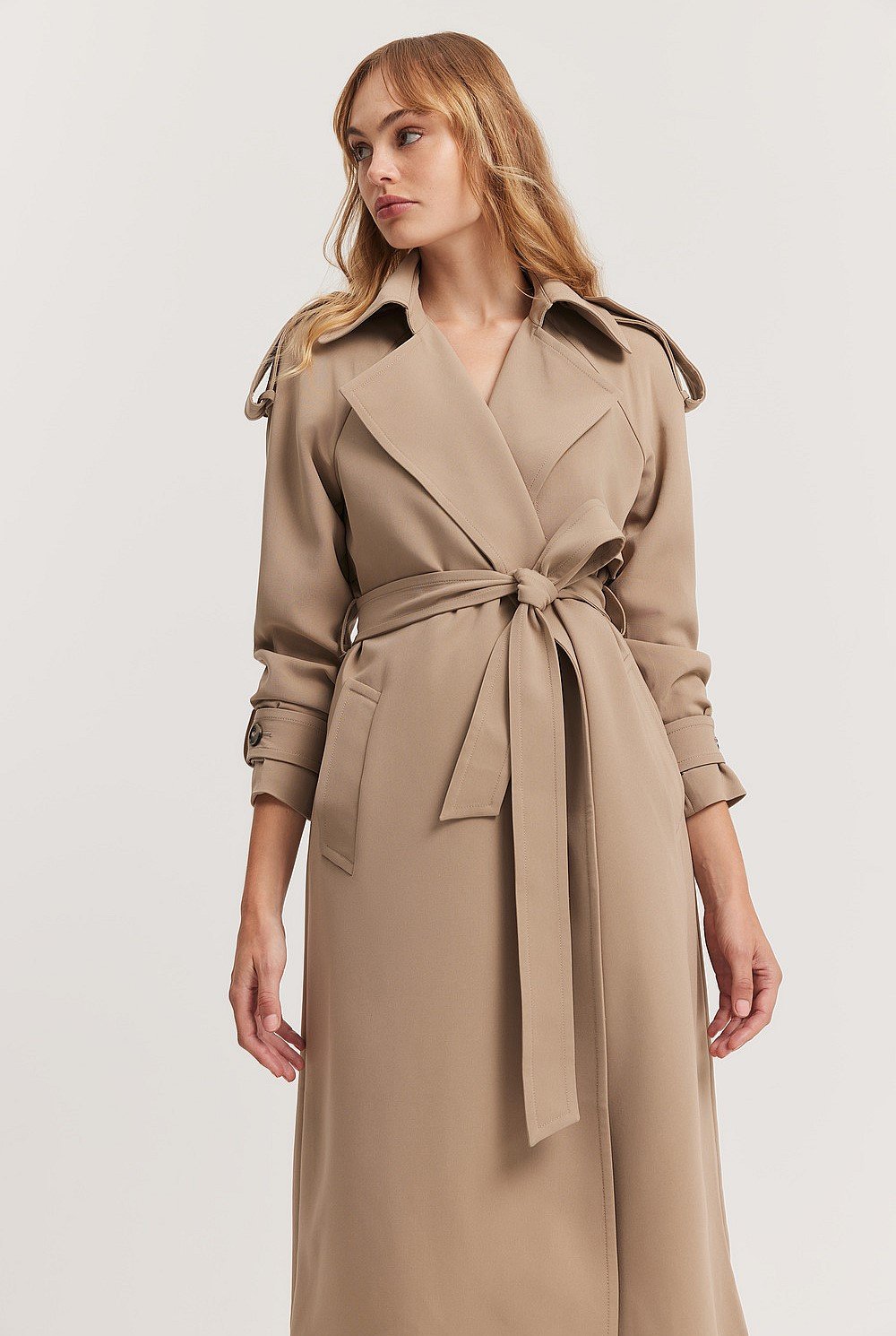 Button Detail Trench Coat