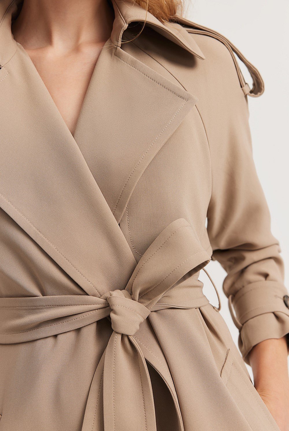 Button Detail Trench Coat