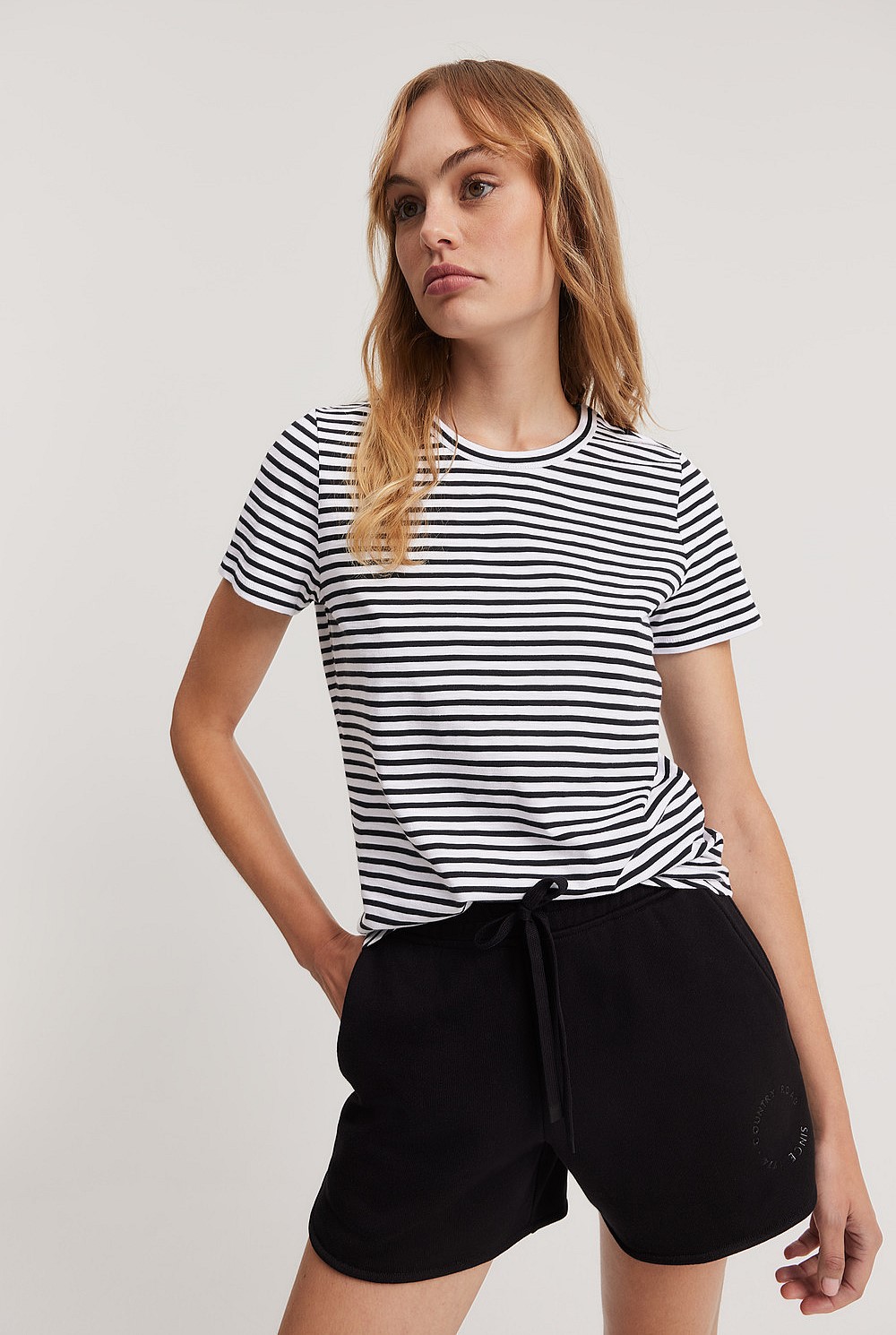 Short Sleeve Australian Cotton Slub Stripe T-Shirt
