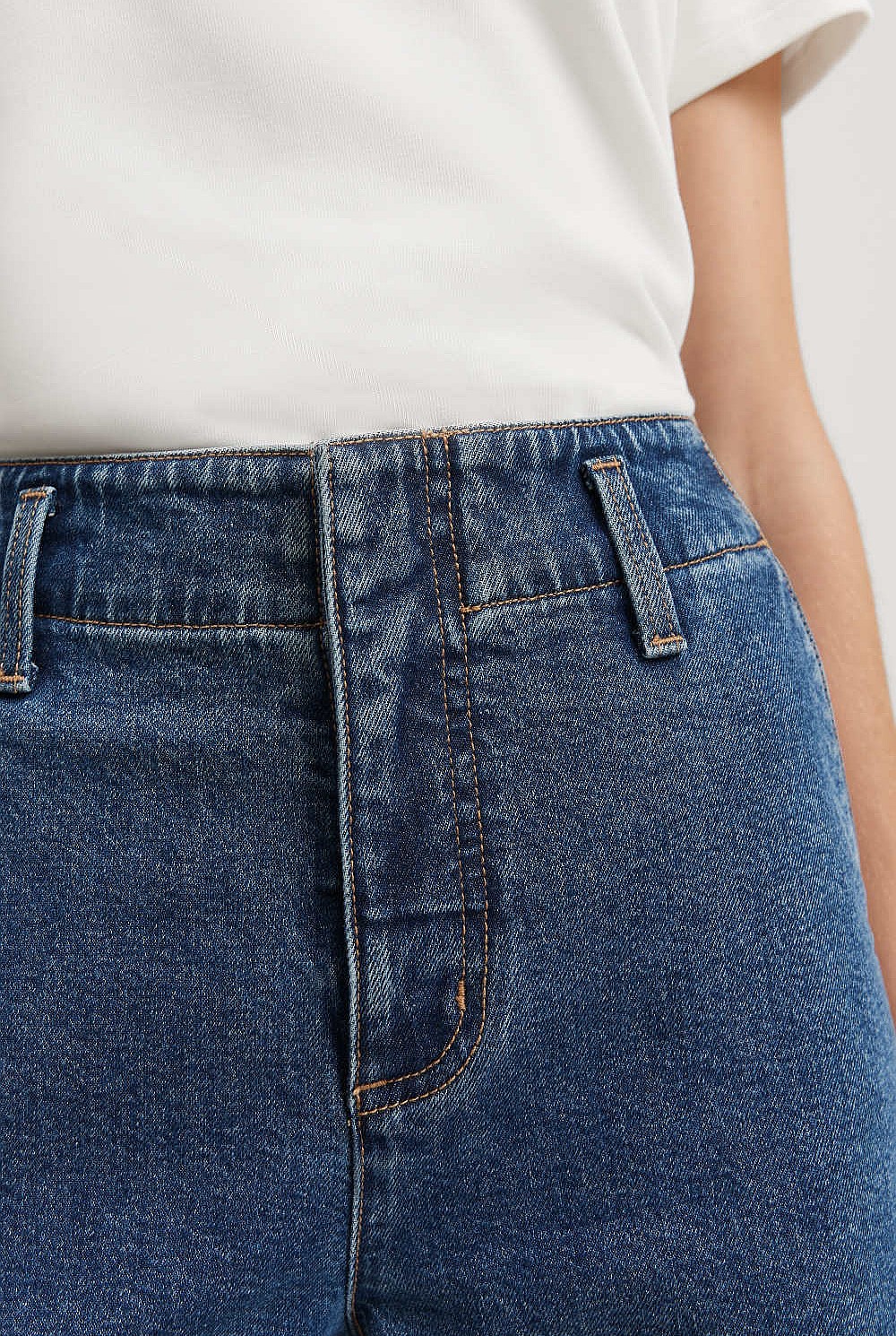 Australian Cotton Blend High Rise Wide Leg Jean