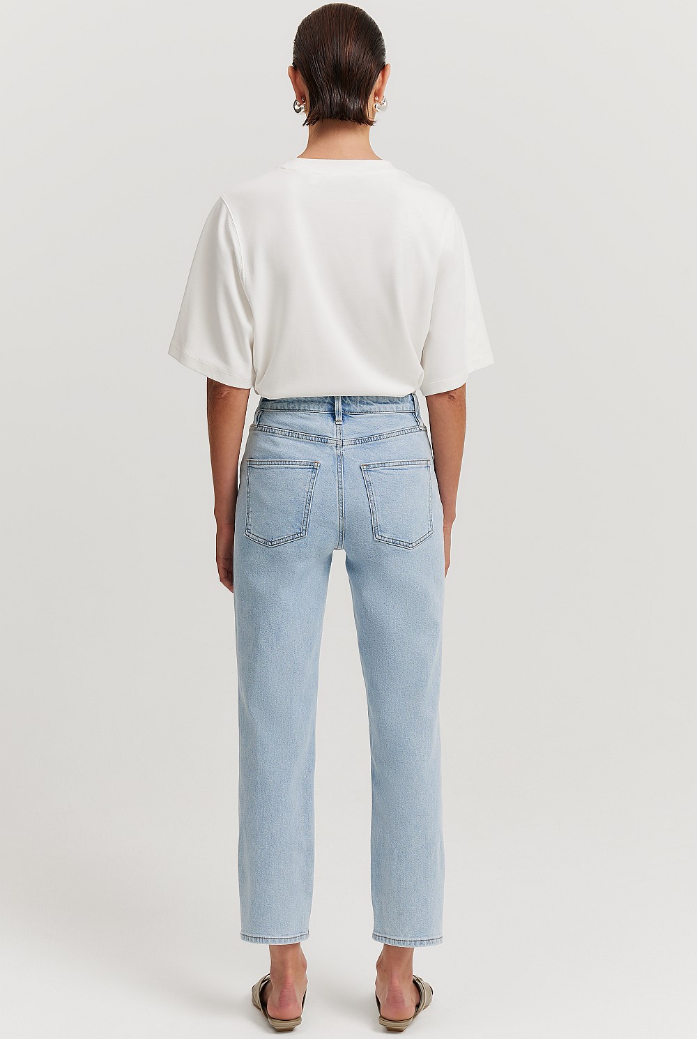 Australian Cotton Blend High Rise Straight Leg Jean