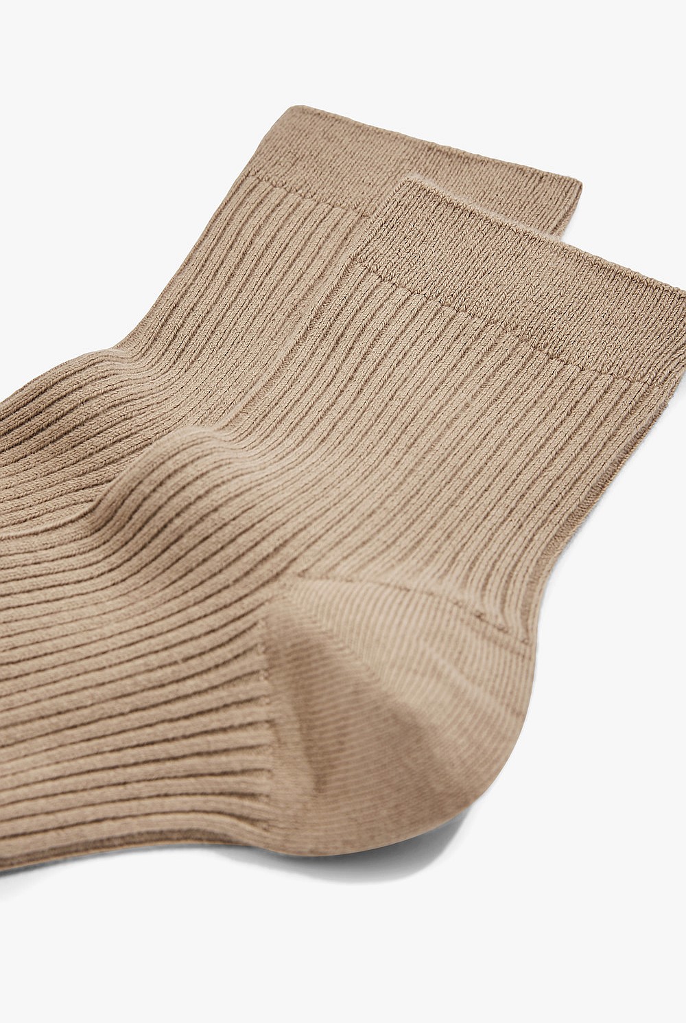 Cotton Blend Ribbed Quarter Crew Sock