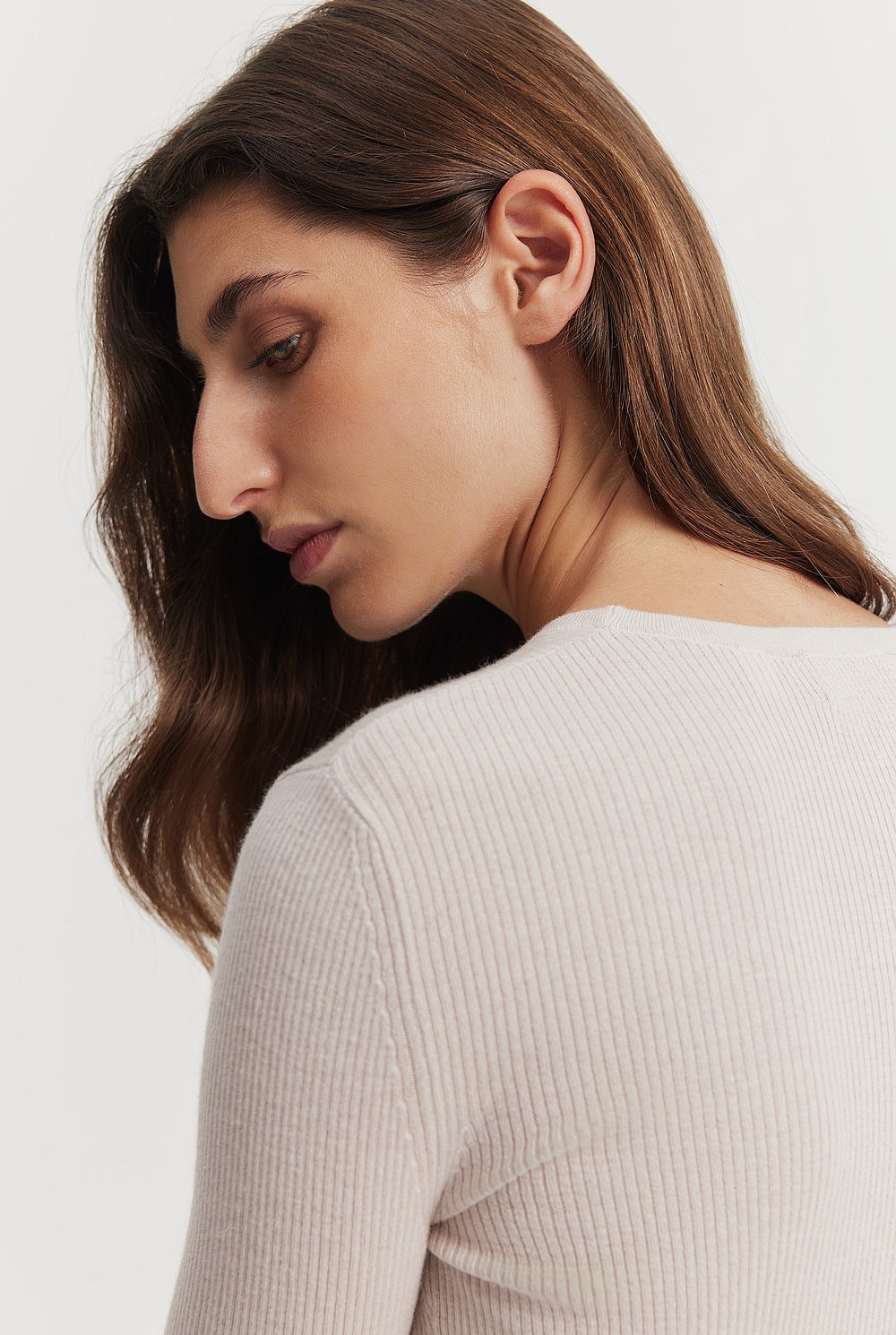 Australian Merino Wool Silk Rib Cardigan