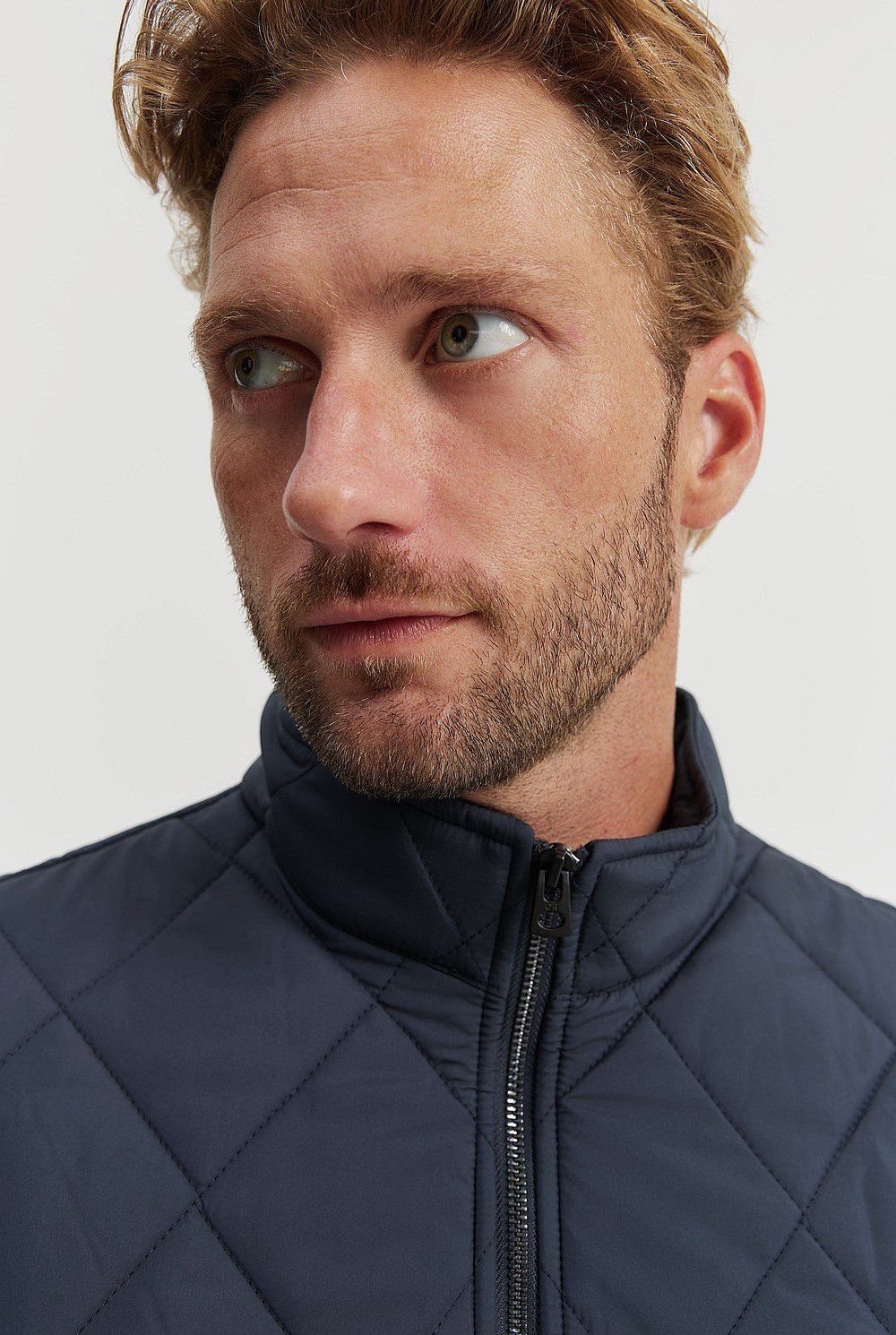 Recycled Polyester Funnel Neck Quilted Jacket