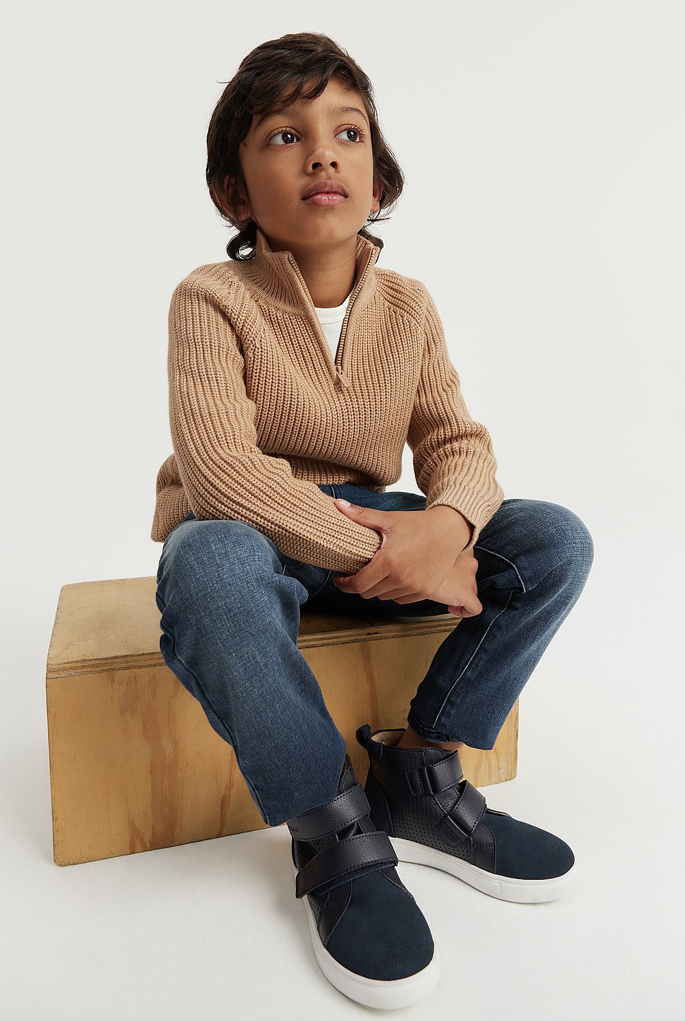 Australian Cotton Half Zip Fisherman Knit