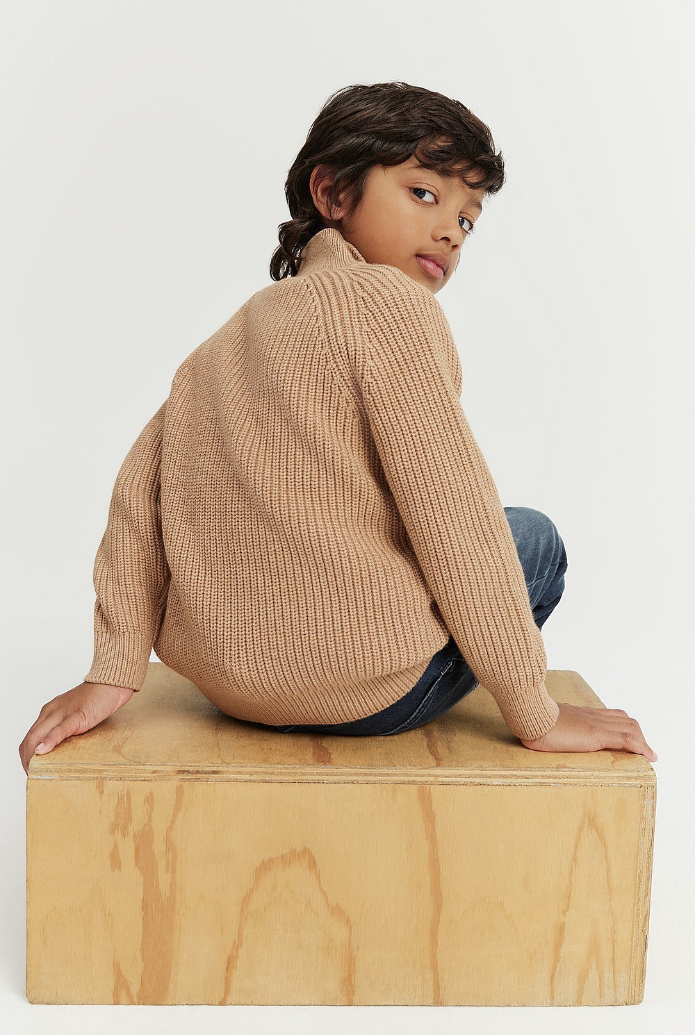 Australian Cotton Half Zip Fisherman Knit