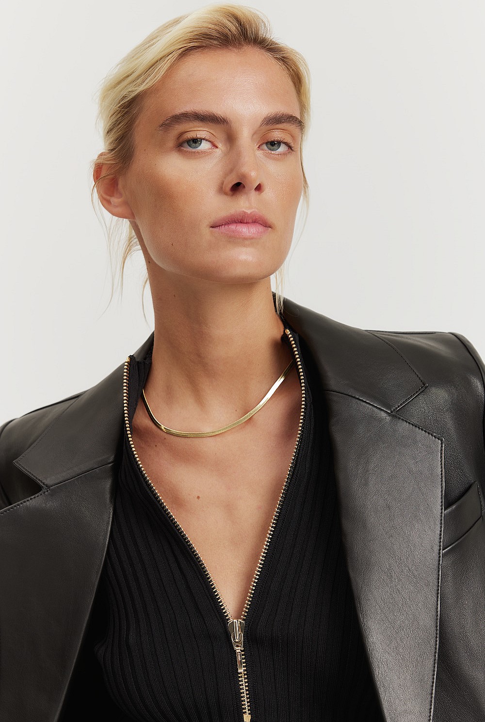 Rib Half Zip Top