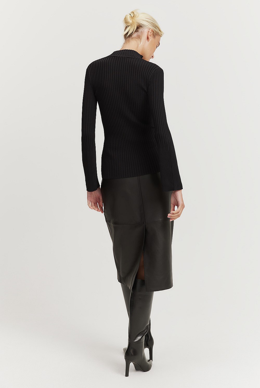 Rib Half Zip Top