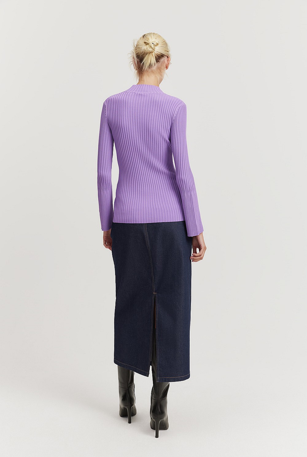 Rib Half Zip Top