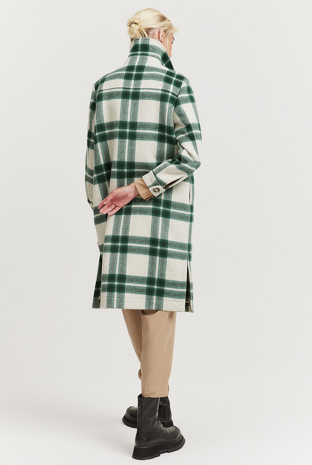 Dark Spruce Pocket Detail Check Coat - Jackets & Coats | Country Road