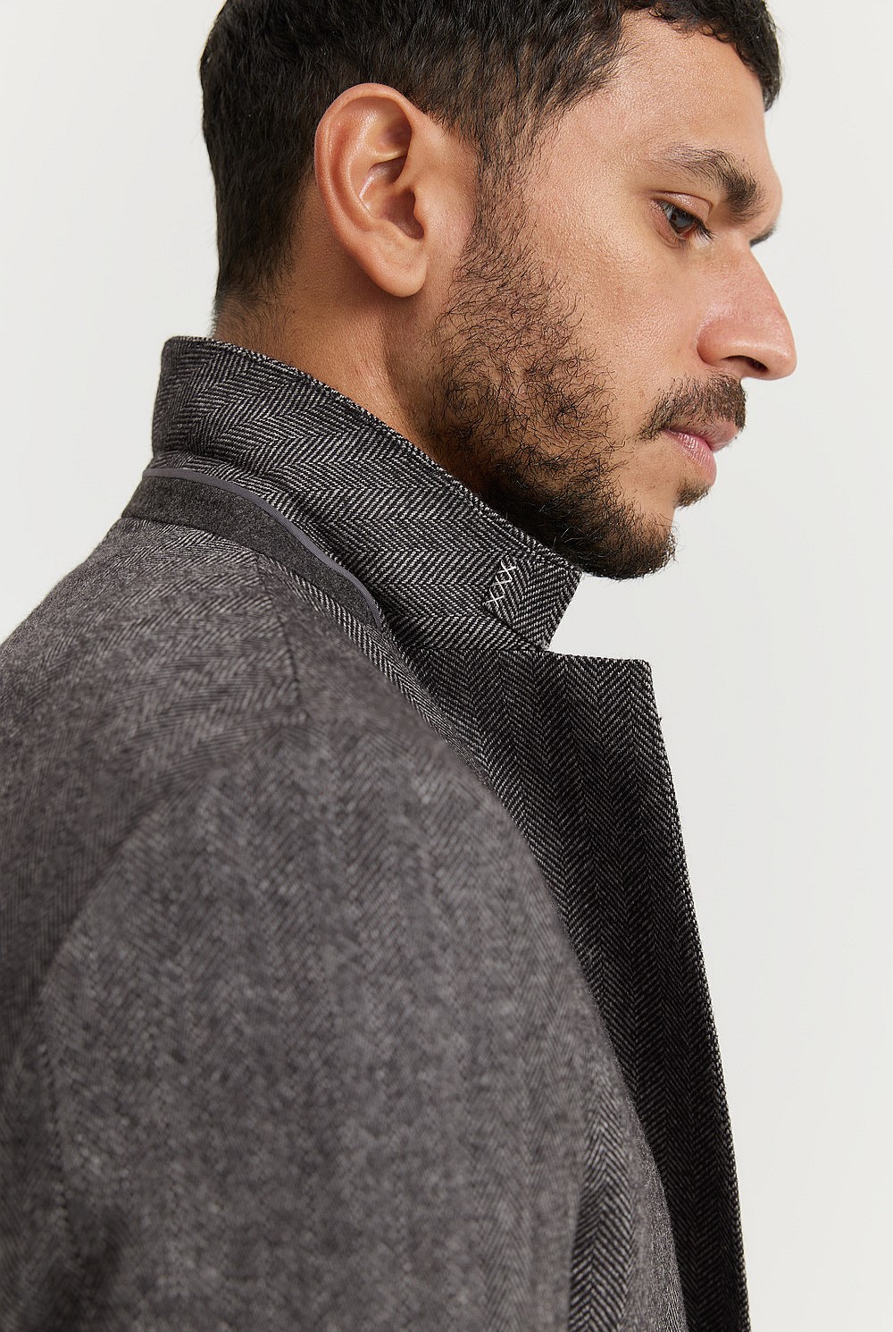 Regular Fit Herringbone Tweed Blazer