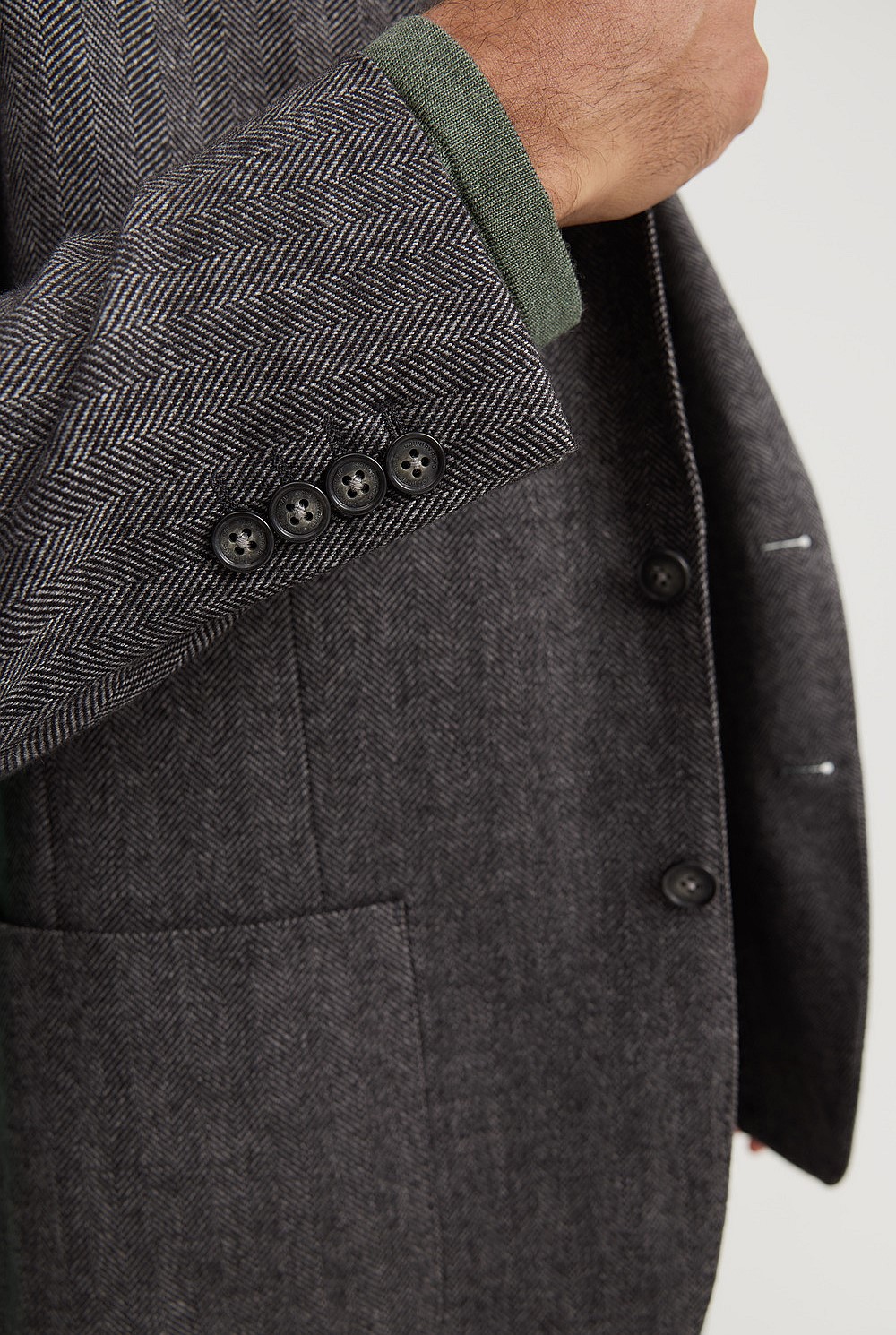 Regular Fit Herringbone Tweed Blazer