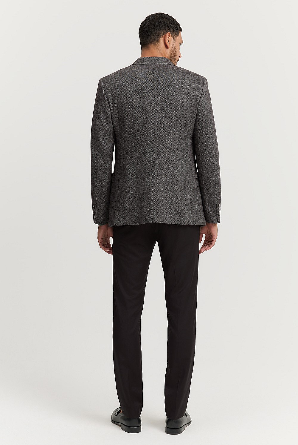 Regular Fit Herringbone Tweed Blazer