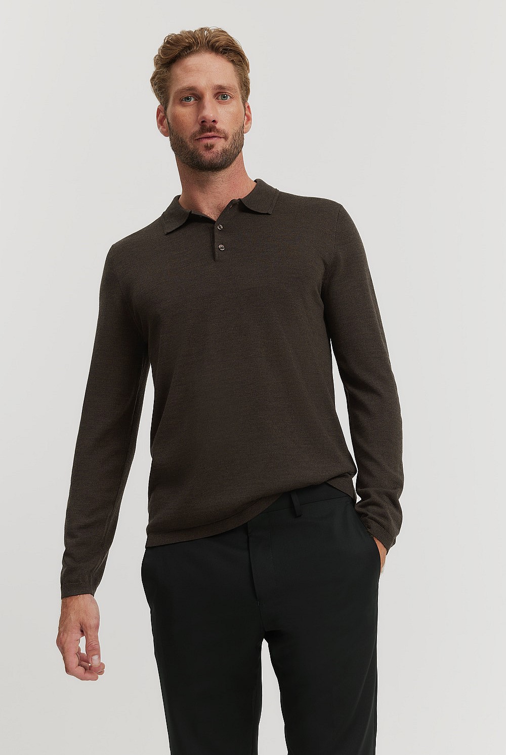 Verified Australian Merino Long Sleeve Polo