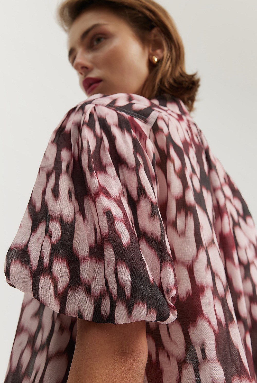 Print Yoke Detail Blouse