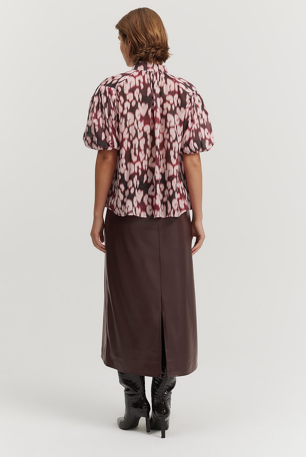 Print Yoke Detail Blouse