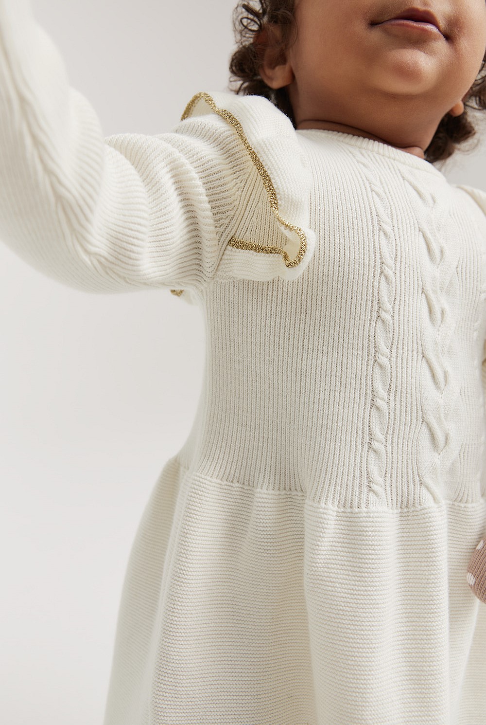 Organically Grown Cotton Pointelle Knit Dress