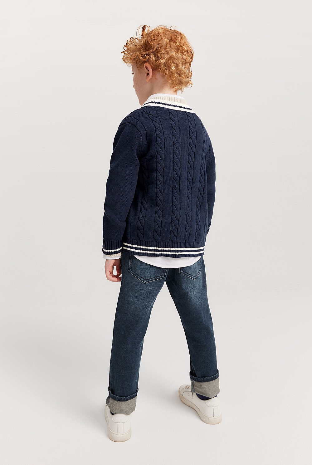 Organically Grown Cotton Varsity Cardigan