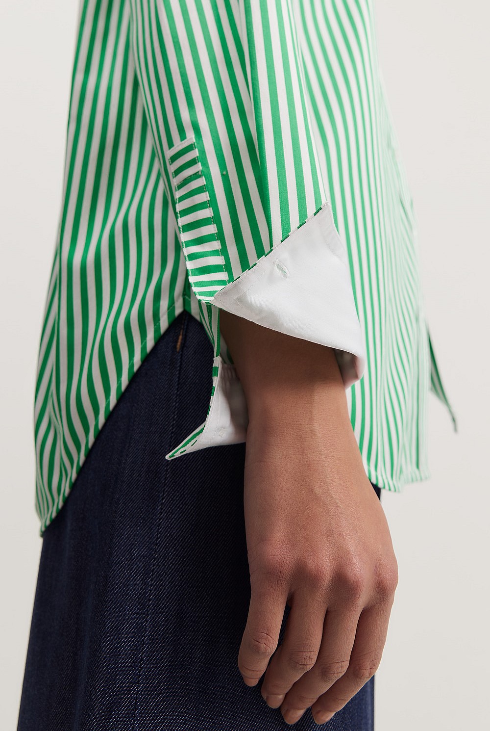 Australian Cotton Stripe Relaxed Oxford Shirt