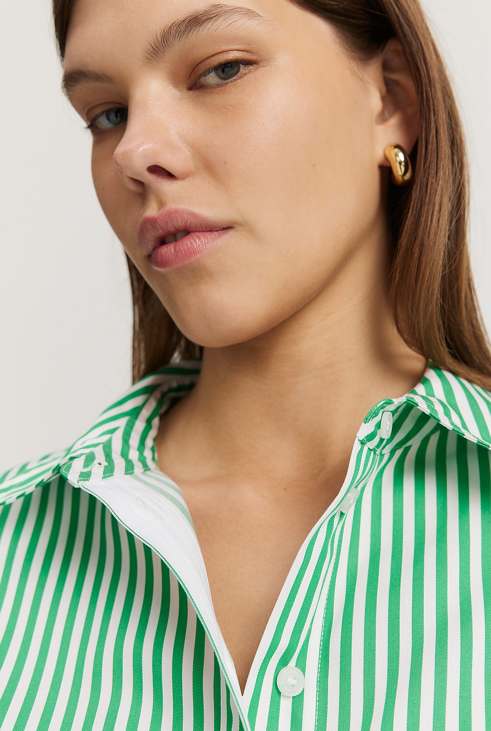 Australian Cotton Stripe Relaxed Oxford Shirt