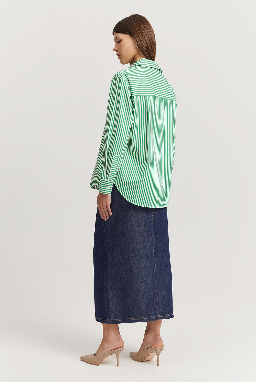 Australian Cotton Stripe Relaxed Oxford Shirt