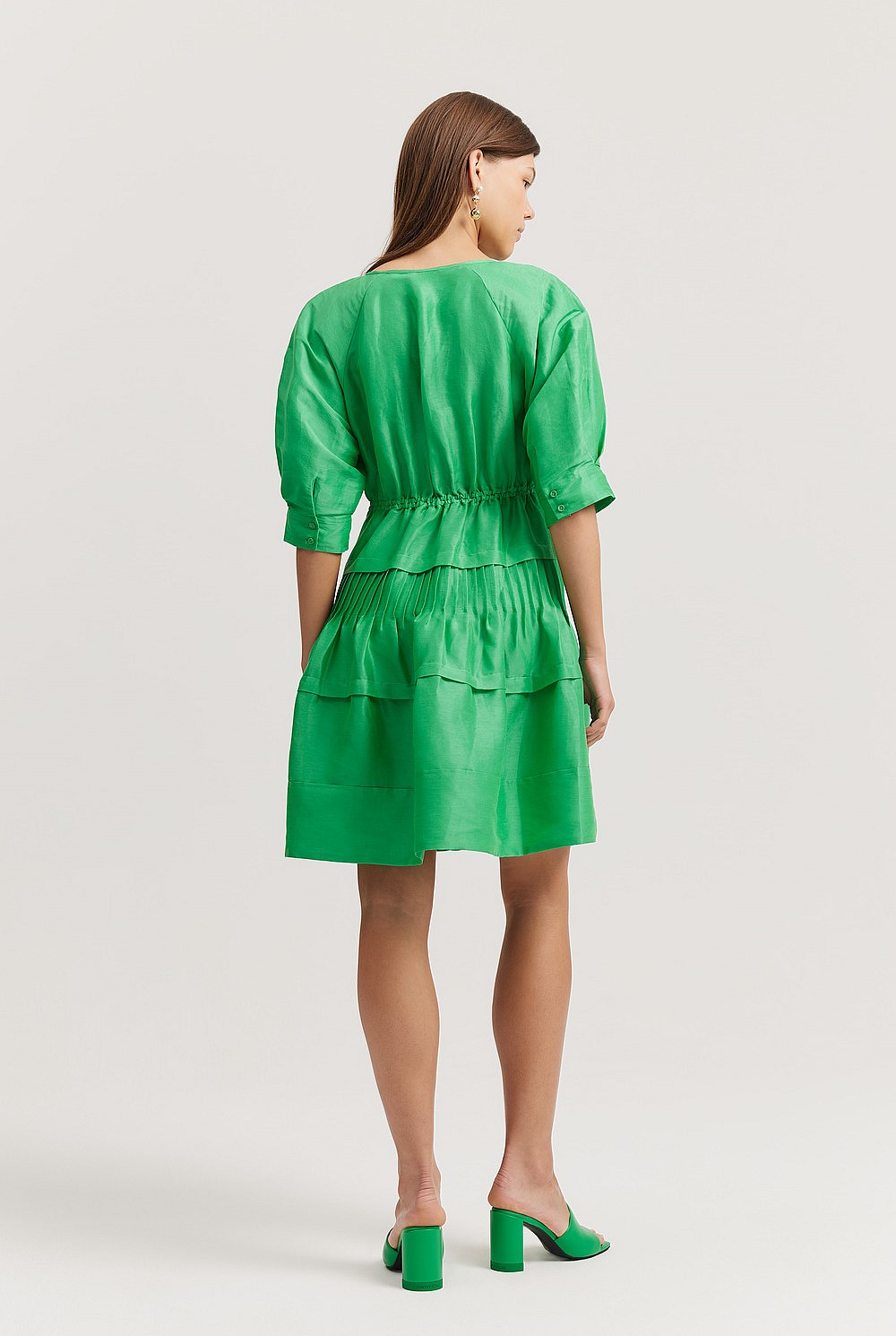 Gathered Tiered Mini Dress