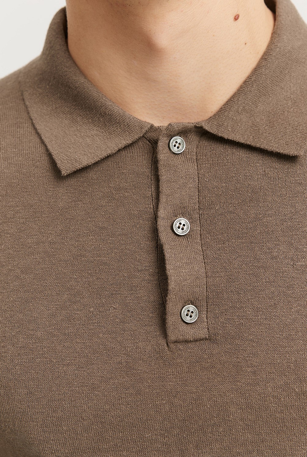 Long Sleeve Cotton Linen Polo