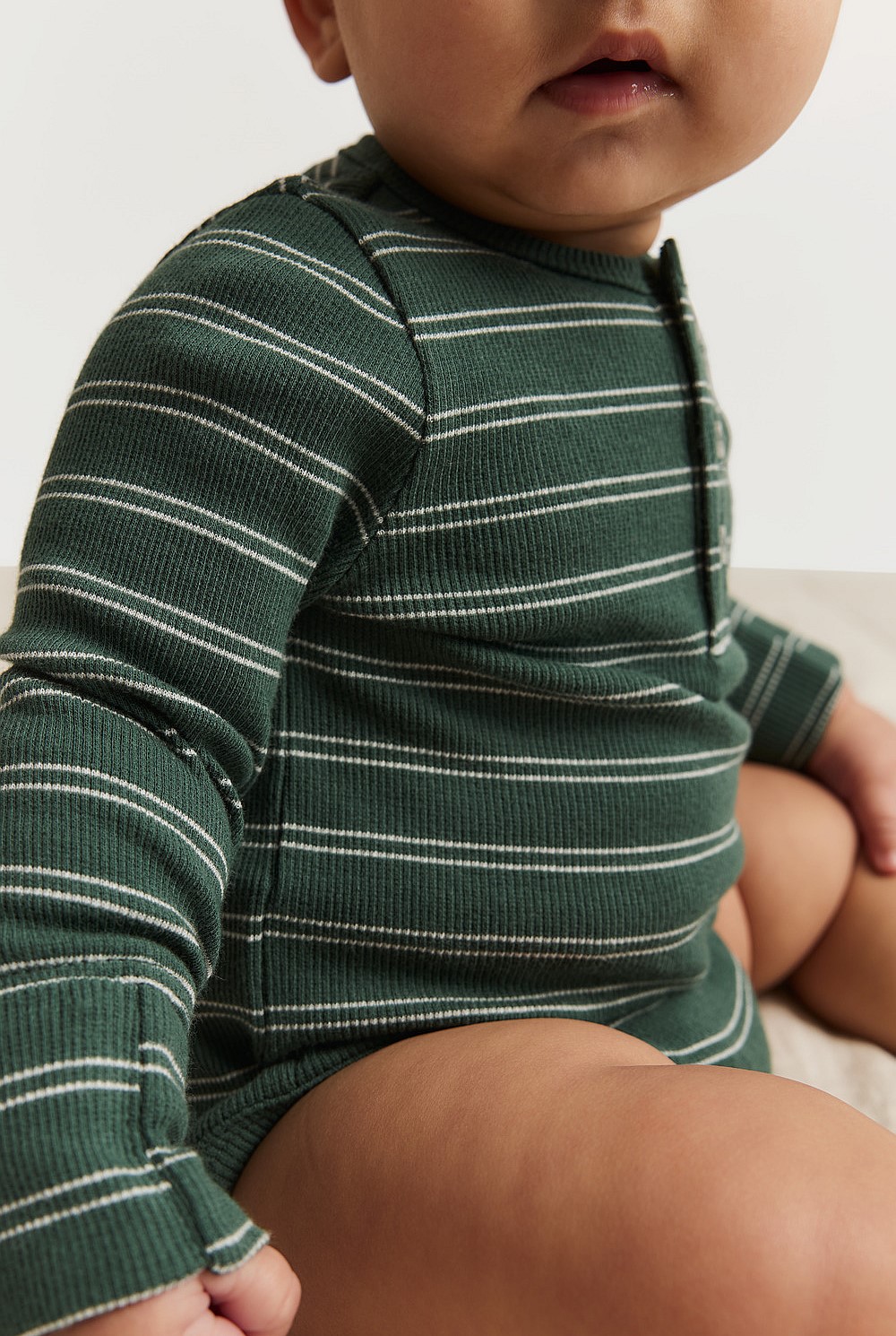 Organically Grown Cotton Rib Long Sleeve Bodysuit