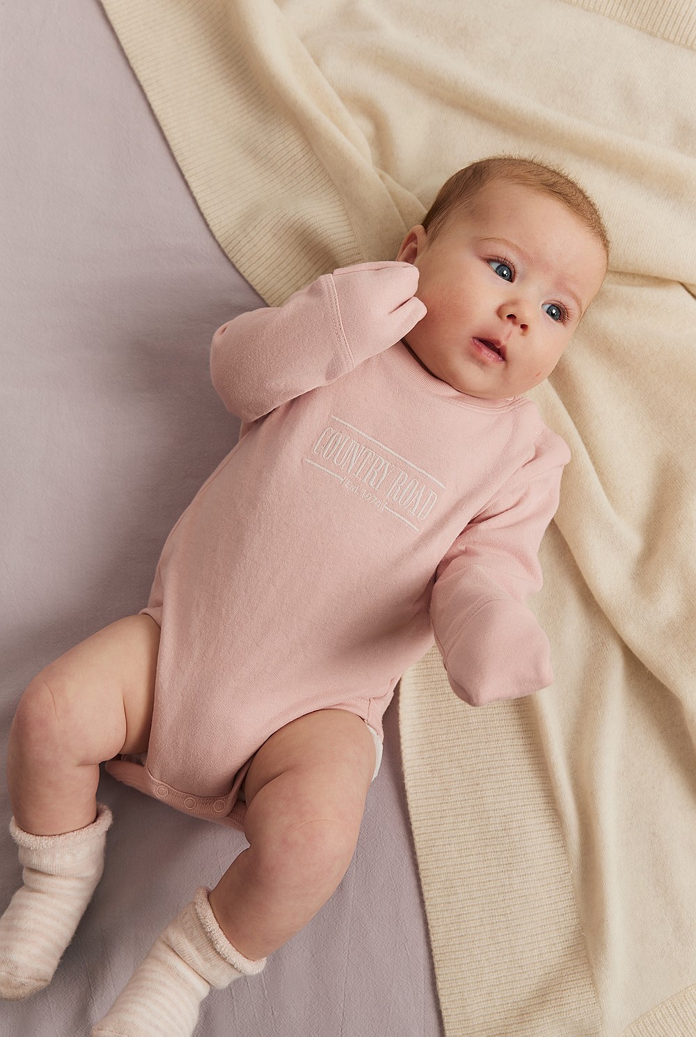 Organically Grown Cotton Heritage Long Sleeve Bodysuit