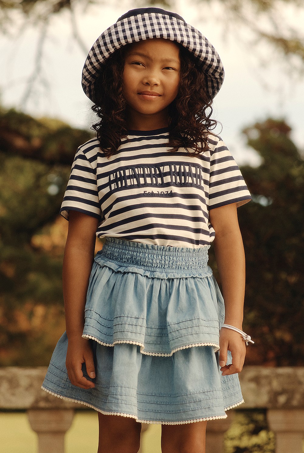 Organically Grown Cotton Shirred Tier Skirt