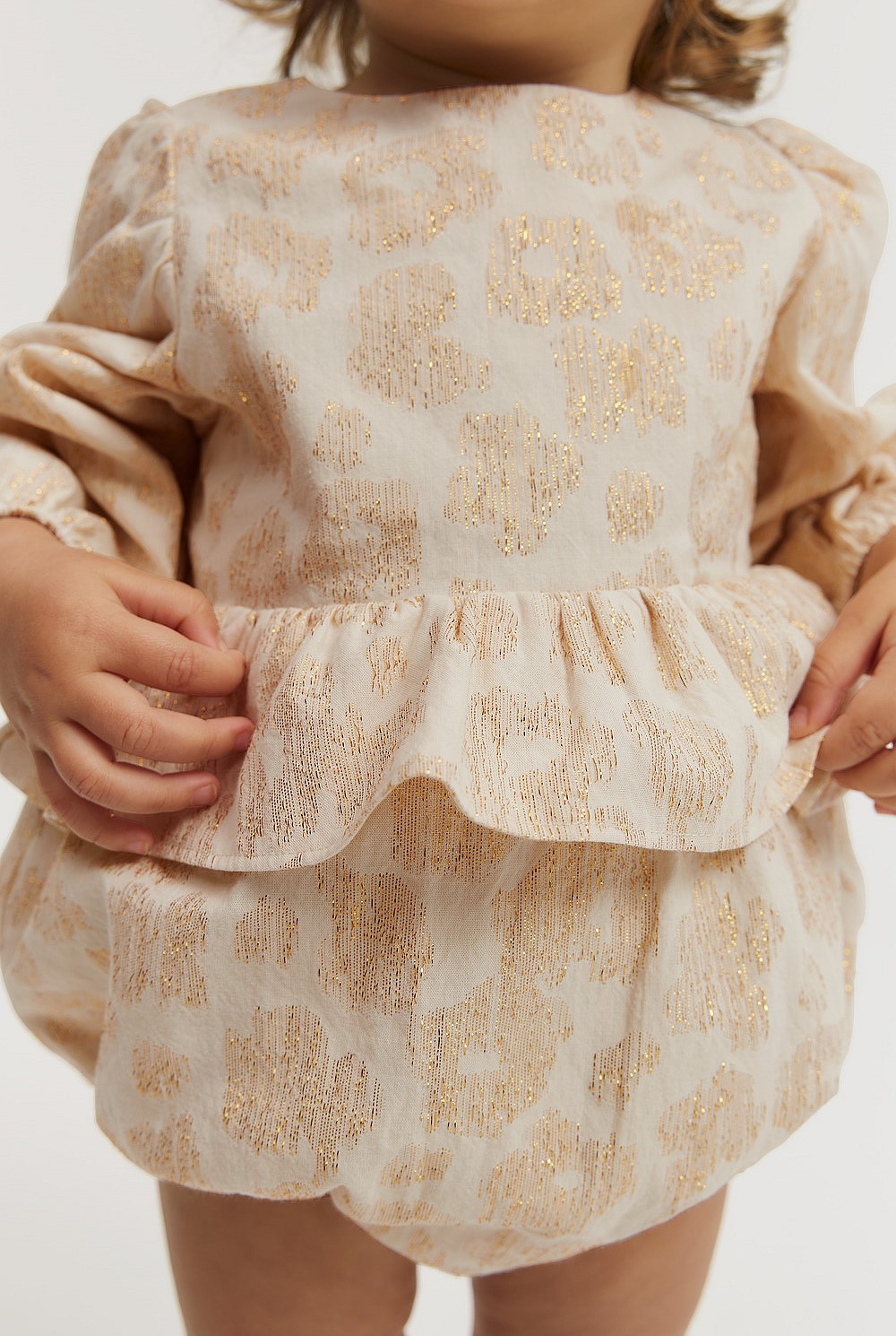 Metallic Long Sleeve Romper