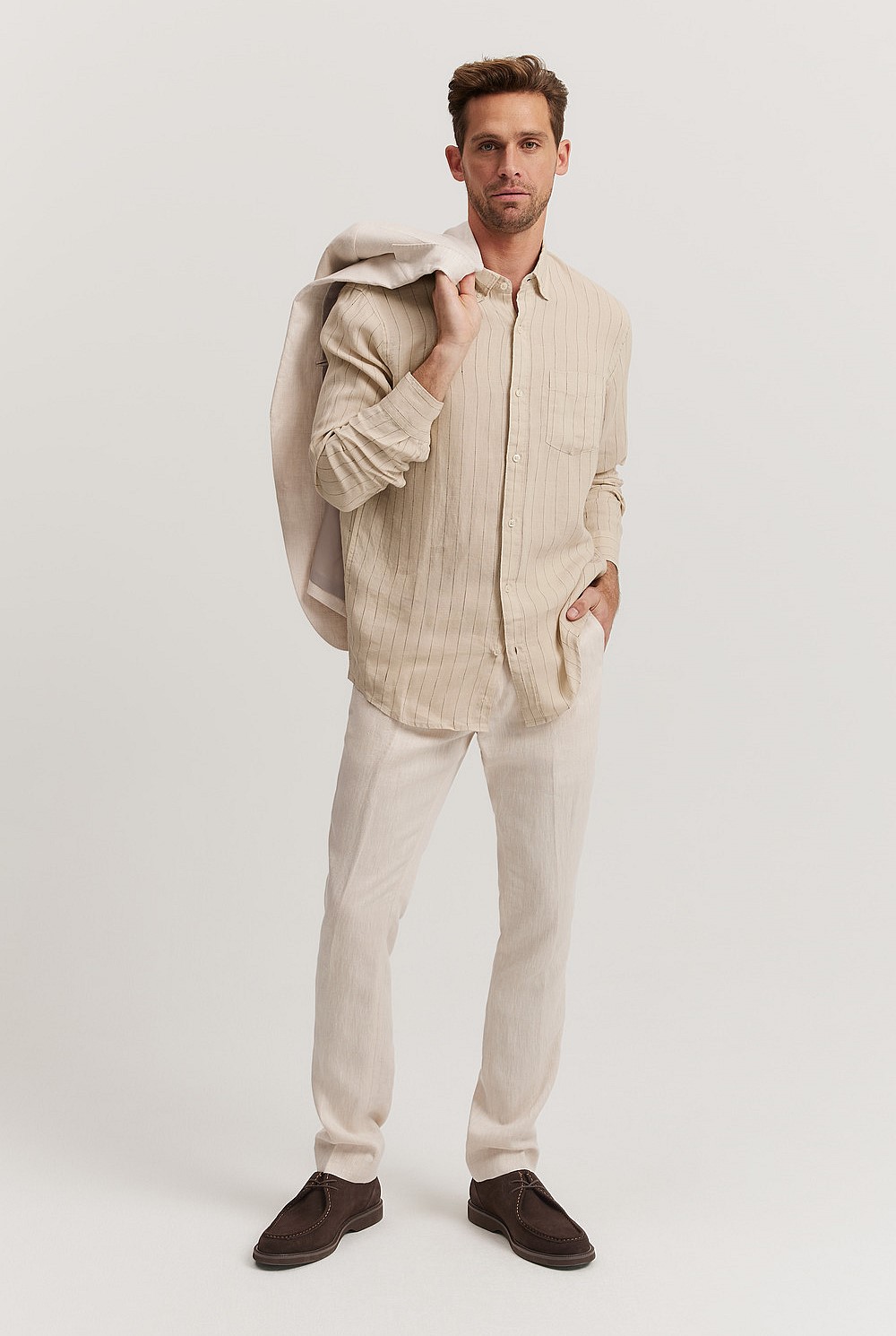 Regular Fit Organically Grown Linen Stripe Shirt