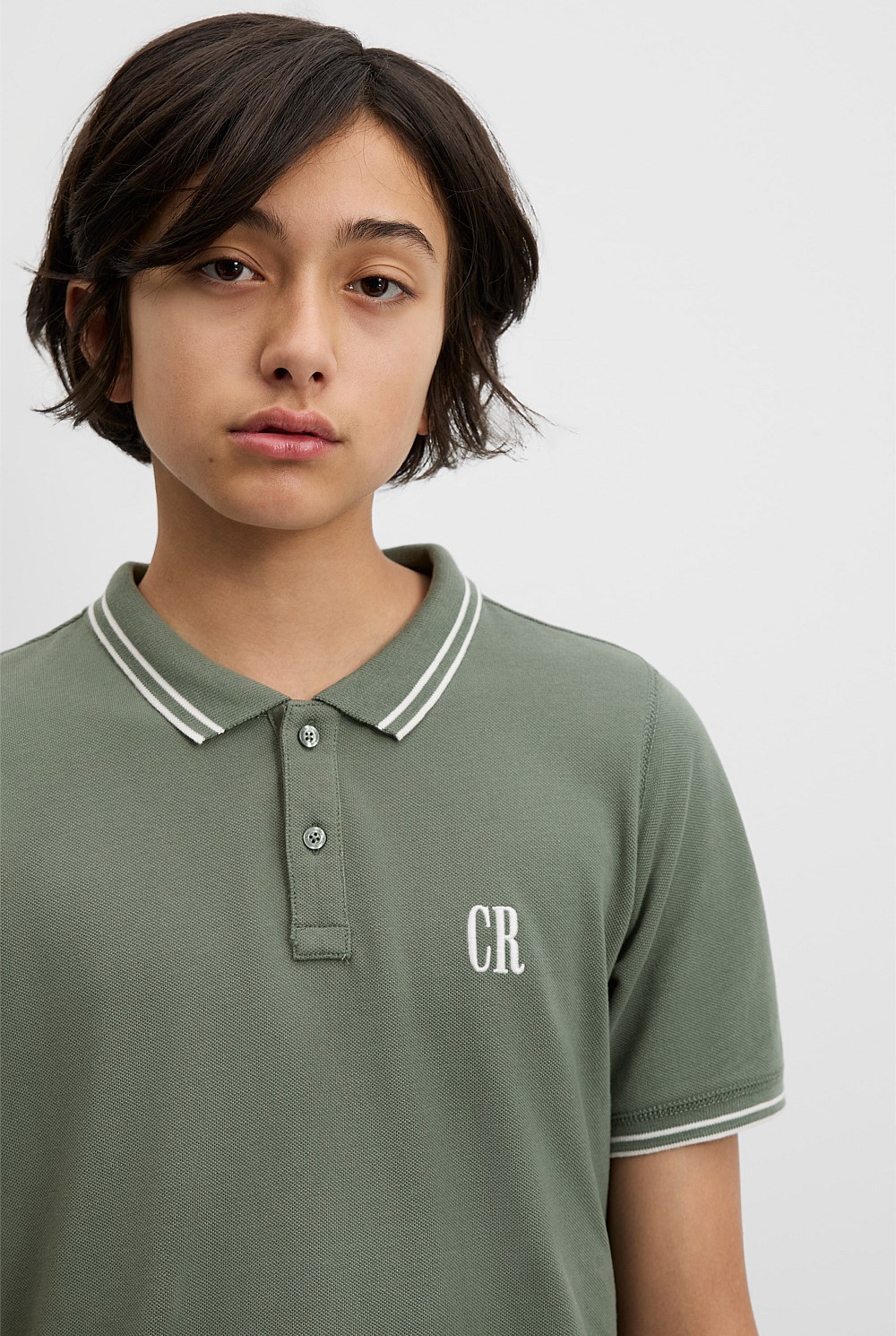 Teen Recycled Cotton Blend Logo Polo Shirt