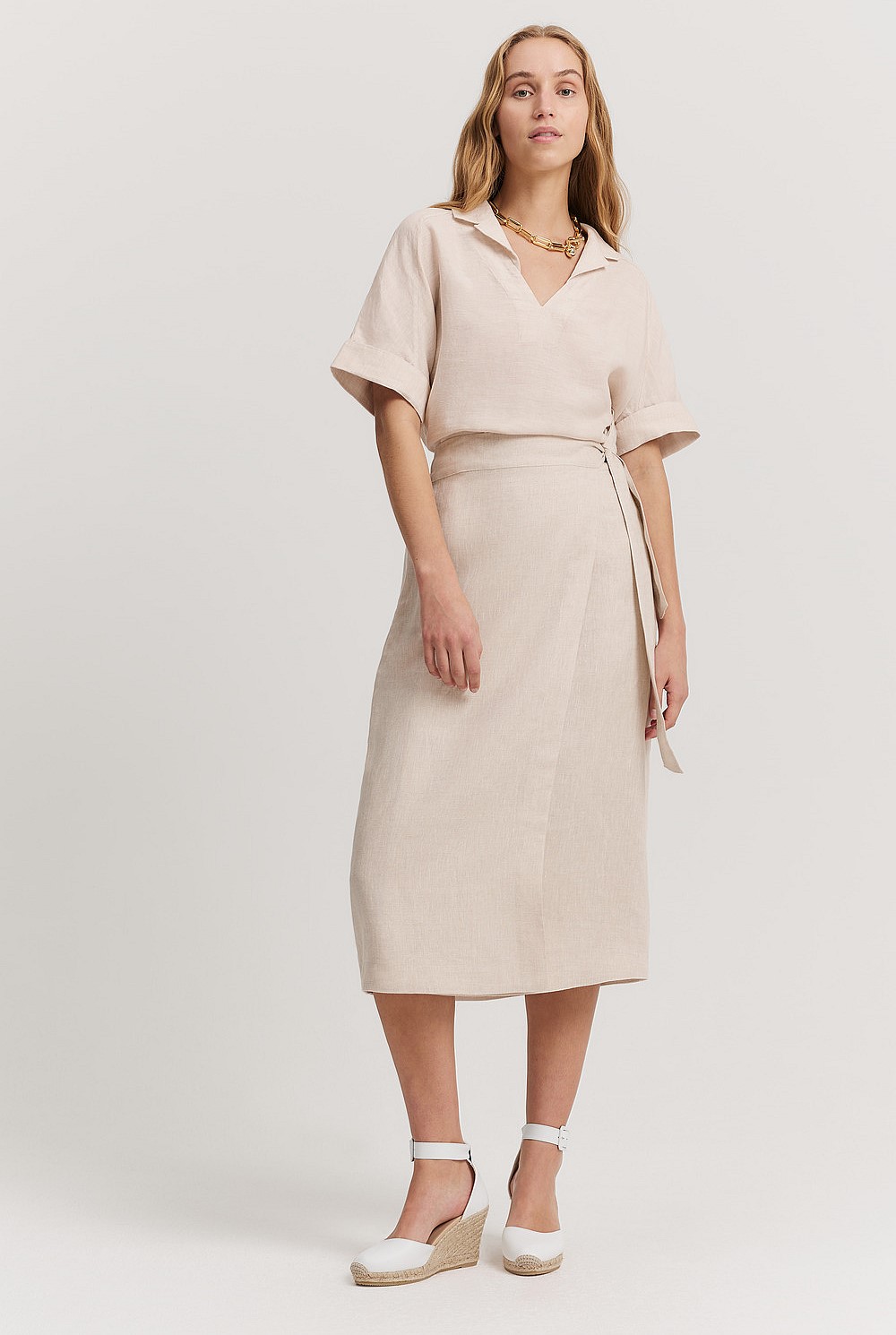 Organically Grown Linen Wrap Skirt