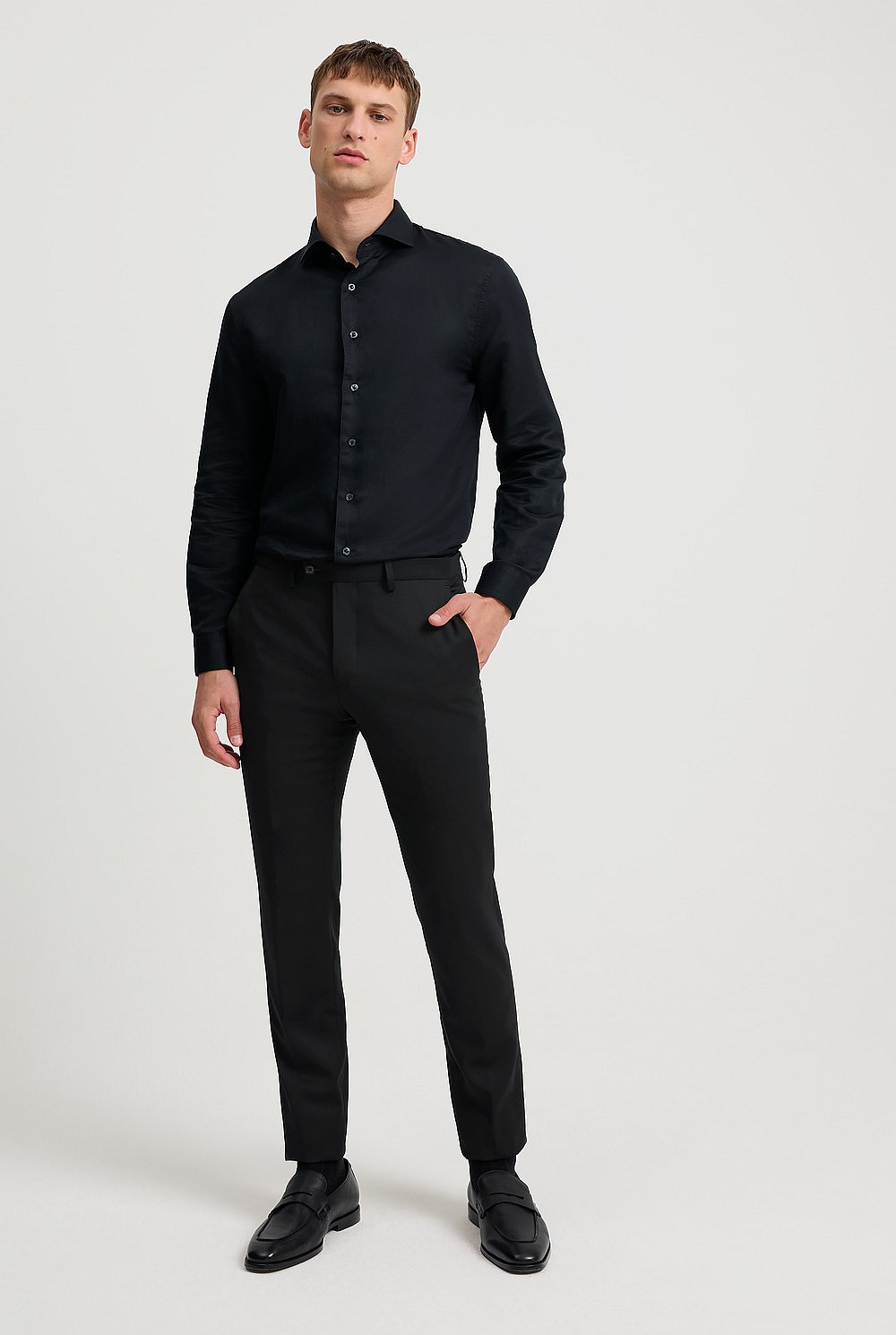 Tailored Fit Cotton Linen Shirt