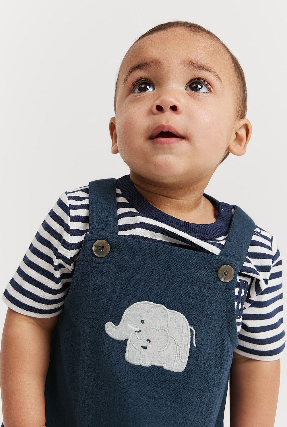 Organically Grown Cotton Elephant Crinkle Romper