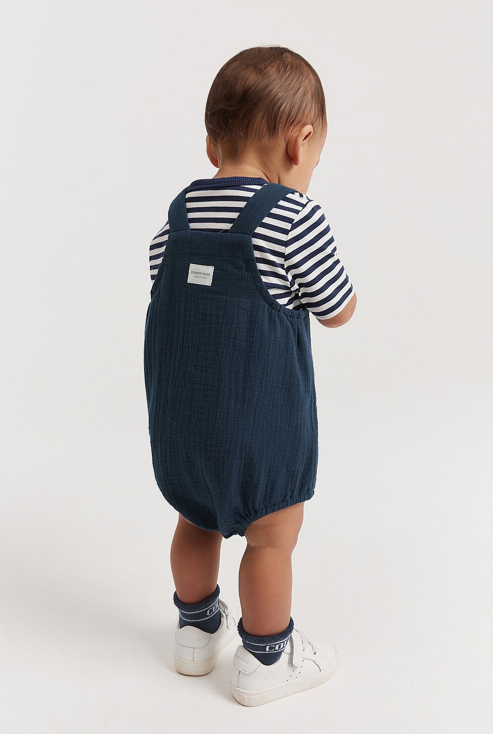 Organically Grown Cotton Elephant Crinkle Romper