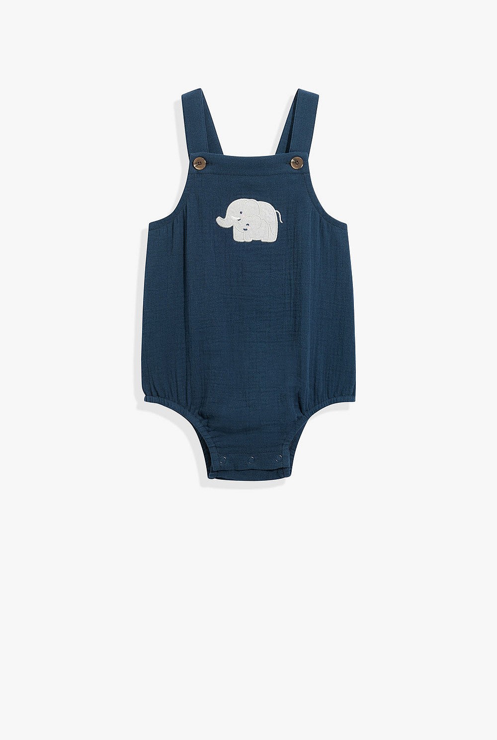 Organically Grown Cotton Elephant Crinkle Romper