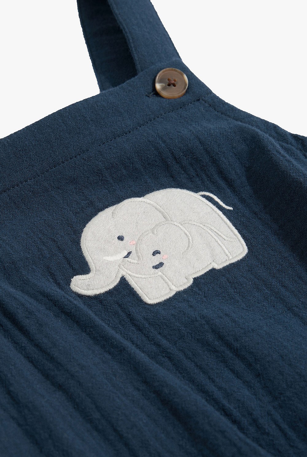 Organically Grown Cotton Elephant Crinkle Romper