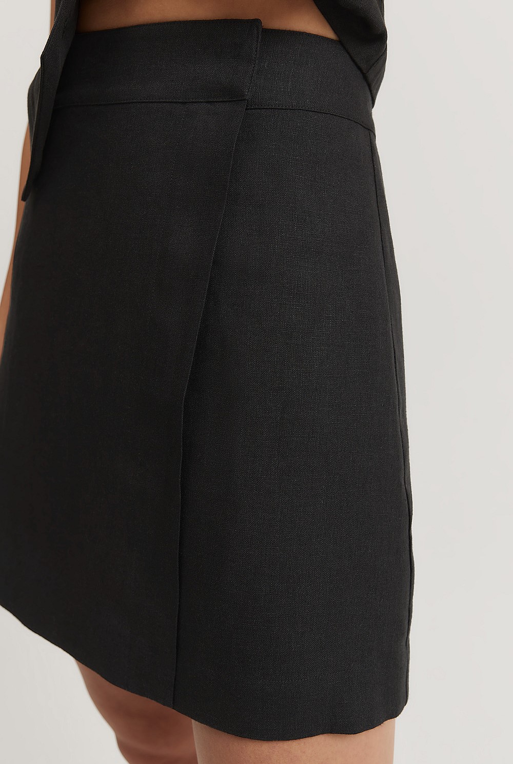 Organically Grown Linen Wrap Mini Skirt