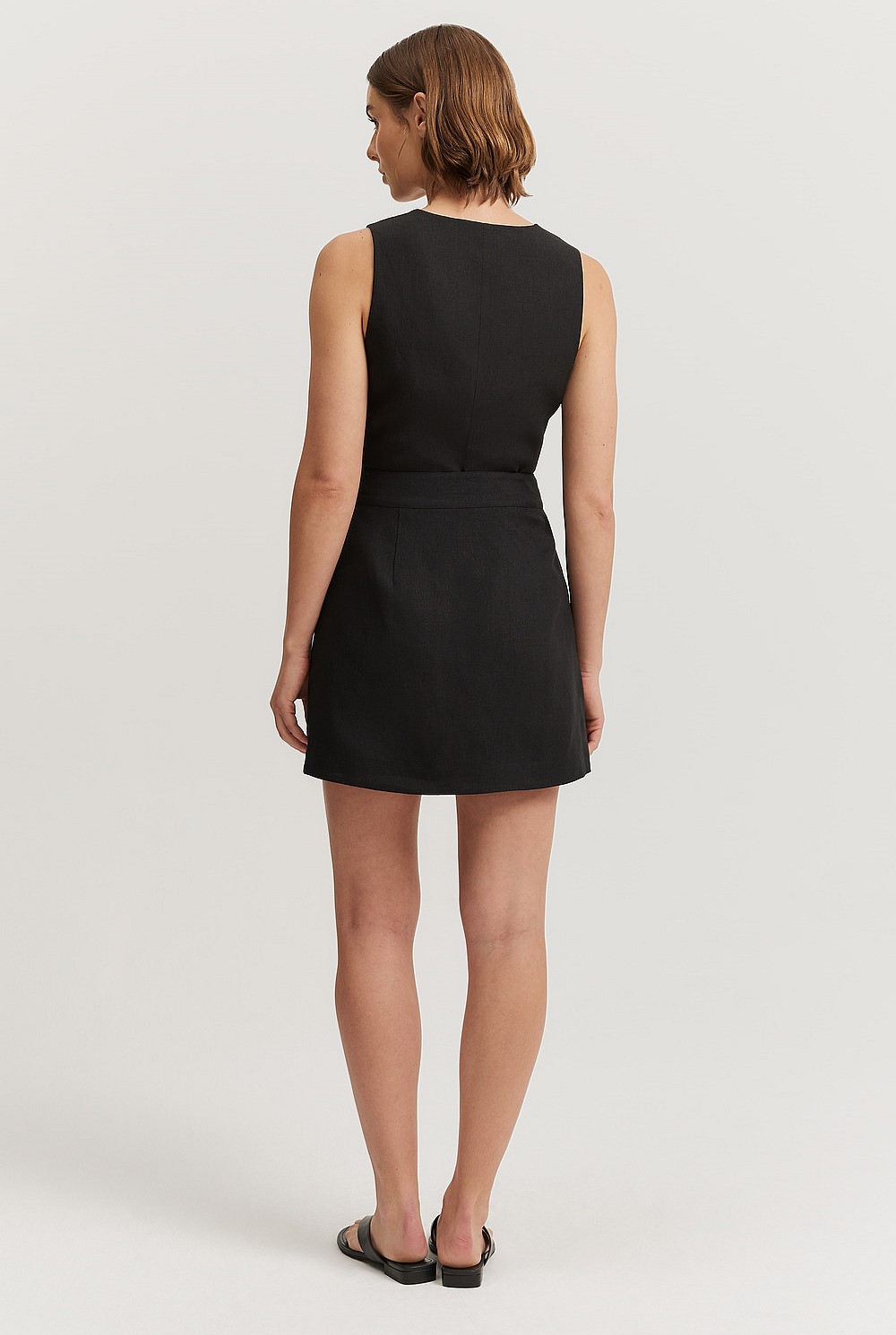 Organically Grown Linen Wrap Mini Skirt