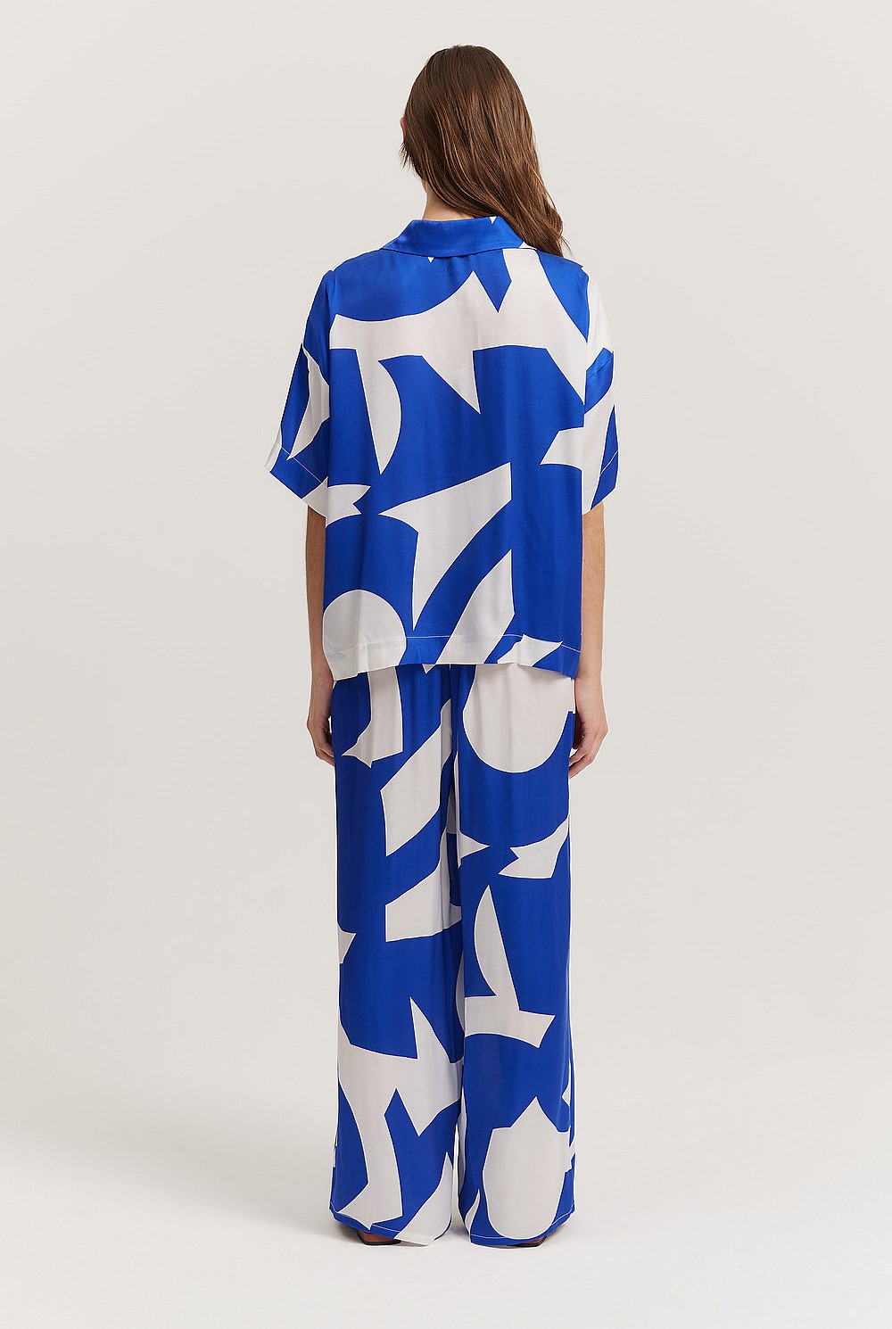 Print Short Sleeve Cupro Shirt