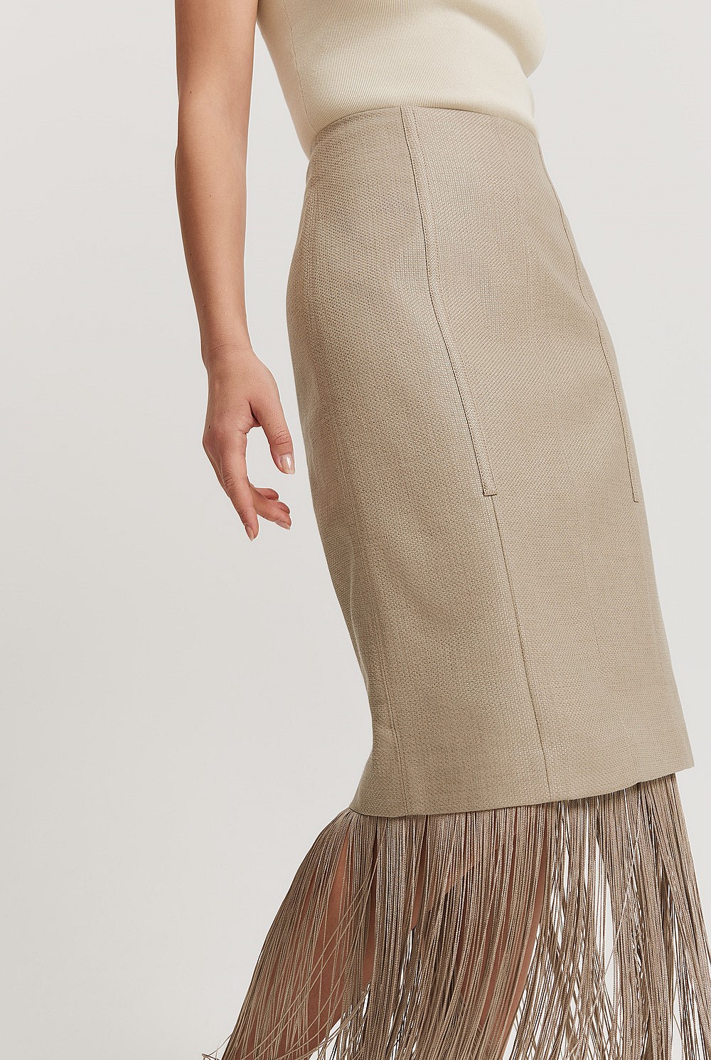 Basket Weave Midi Skirt
