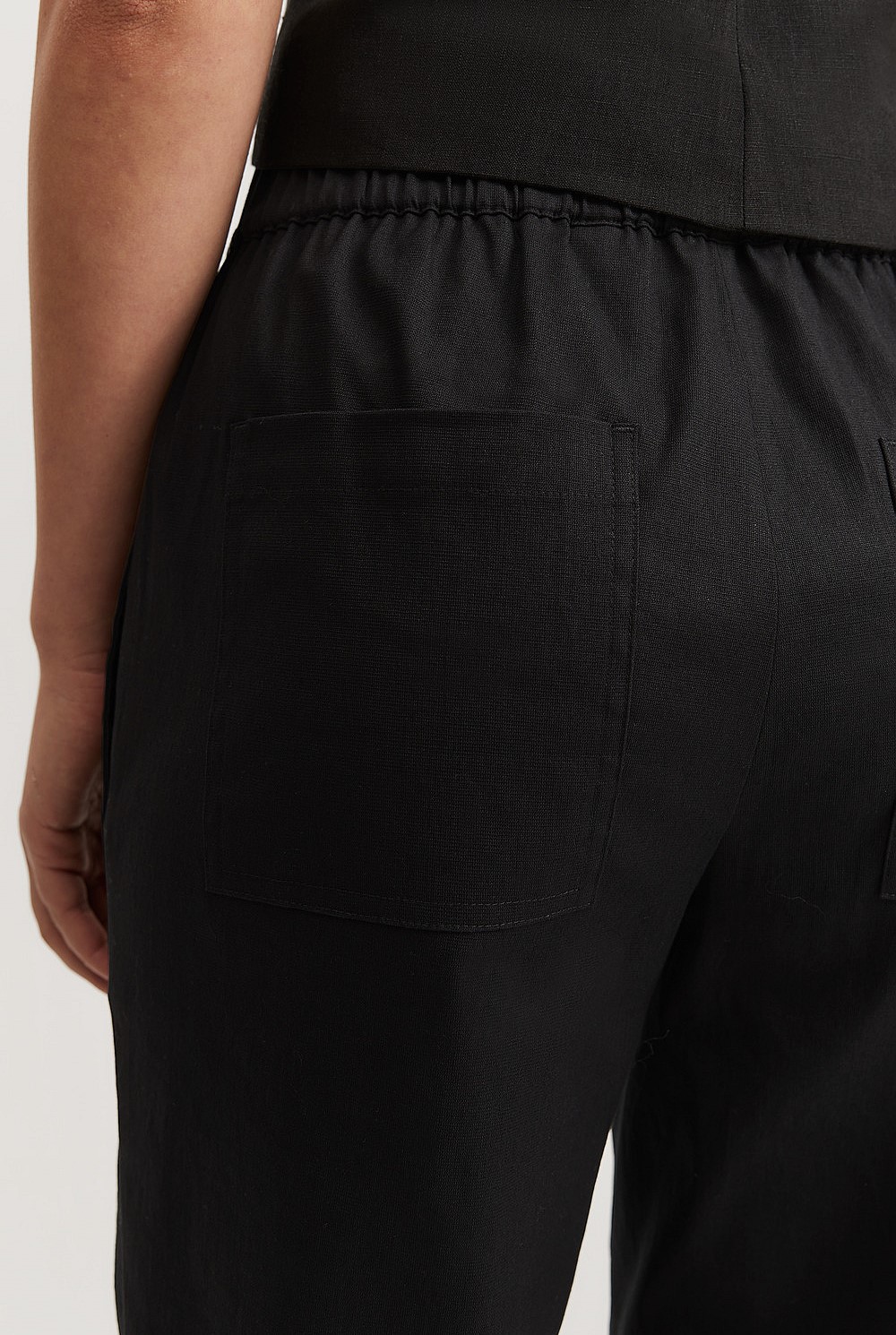 Organically Grown Cotton Blend Pull-On Tapered Pintuck Pant