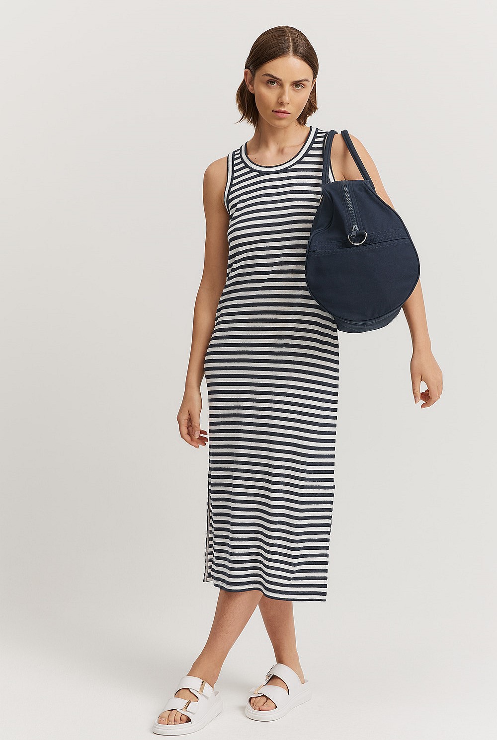Stripe Linen Jersey Dress