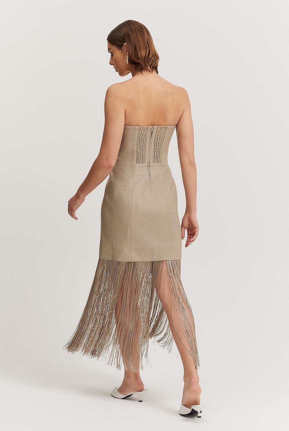Basket Weave Strapless Dress