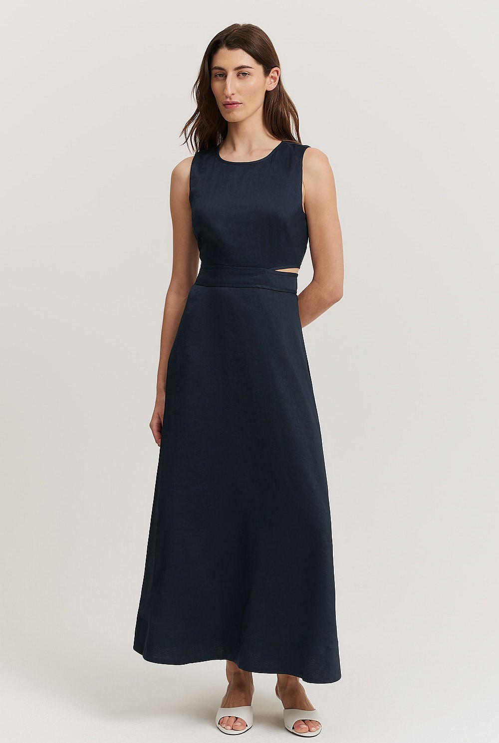 Linen Silk Maxi Dress